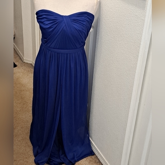 NWT David's Bridal Versa Convertible Cobalt Blue Formal Bridesmaid Dress - Picture 2 of 14